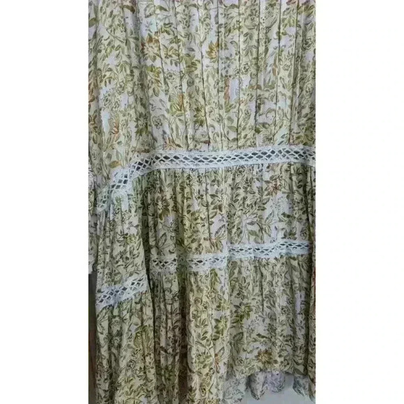 Free People Talk About It Tunic Boho Top Sz XS OB908667 Ivory Gold Boho Crochet - Picture 9 of 10